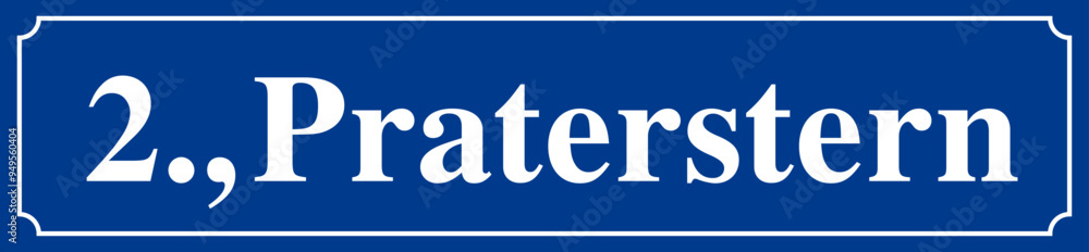 Berühmtes Wiener Straßenschild Praterstern mit Bezirk