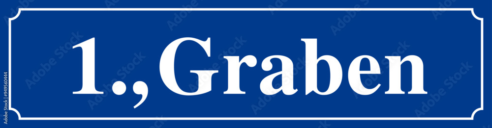Berühmtes Wiener Straßenschild Graben mit Bezirk