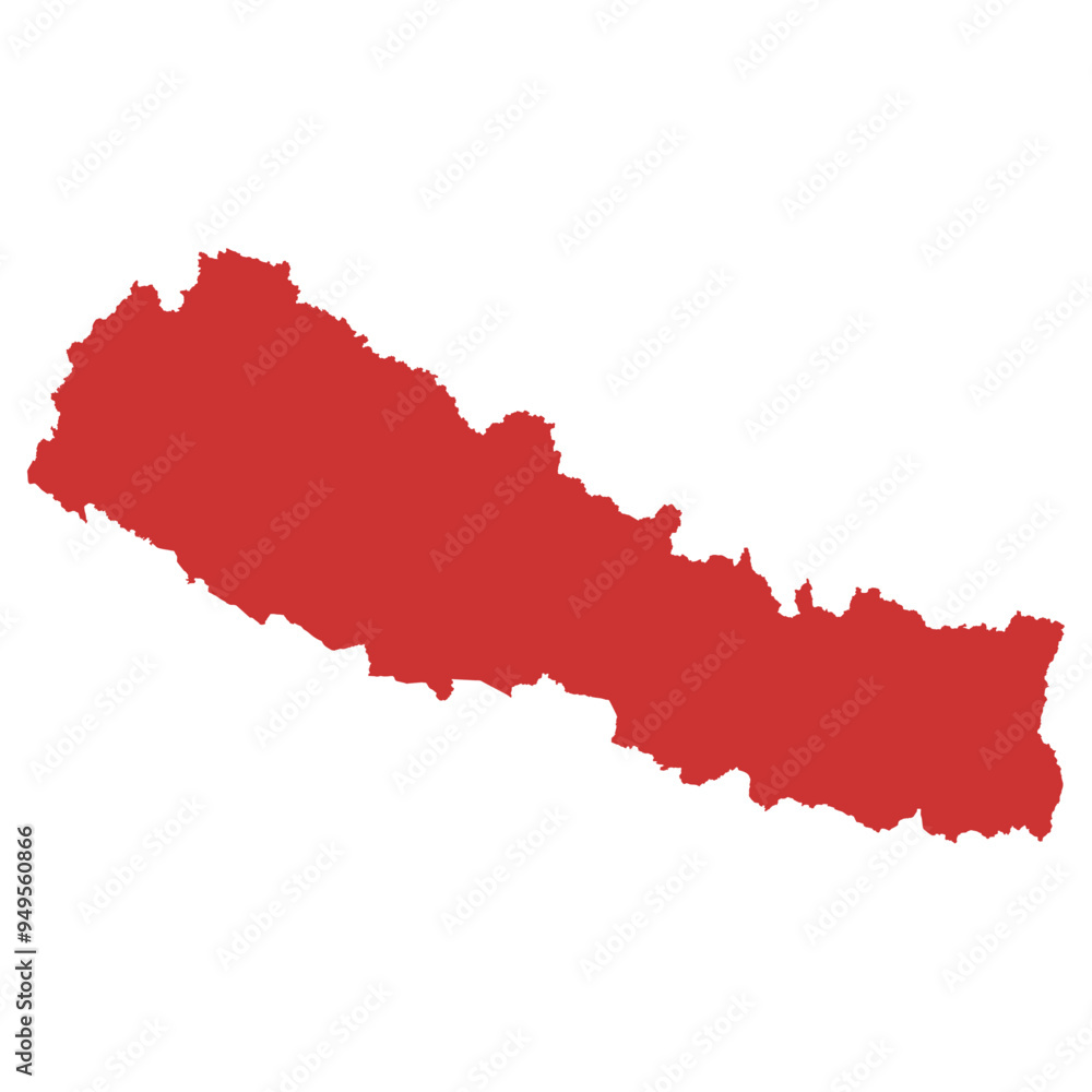 Vector outline map of Nepal Vector outline map of Nepal