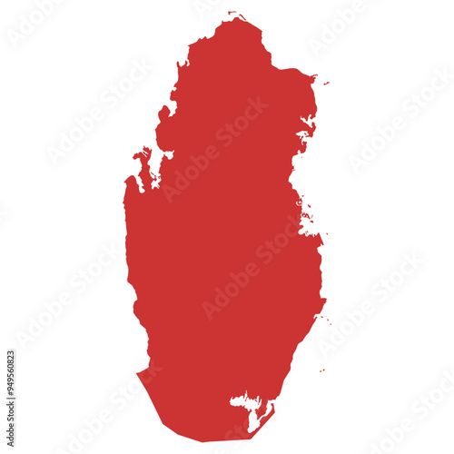 Vector outline map of Qatar