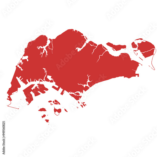 Vector outline map of Singapore