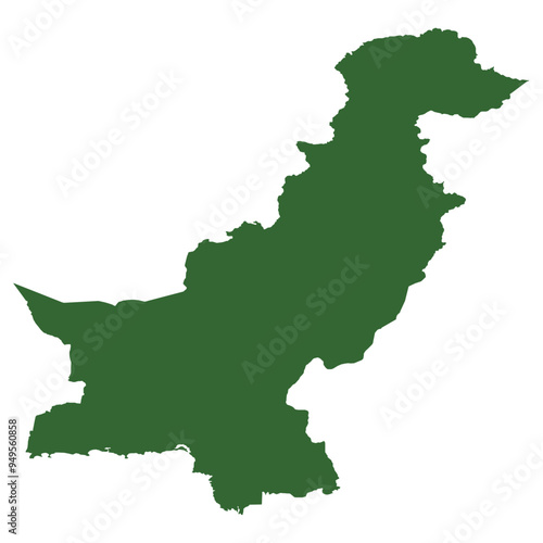 Vector outline map of Pakistan