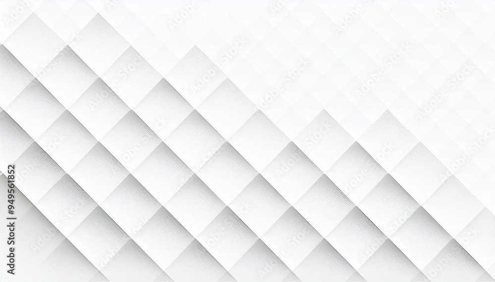 Silver color square pattern on the banner with shadow. Abstract white and grey color geometric background with copy space. Modern and minimal concept. Silver color square pattern on the banner with shadow. Abstract white and grey color geometric background with copy space. Modern and minimal concept.