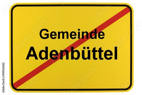 Illustration eines Ortsausgangsschildes der Gemeinde Aldenbüttel in Niedersachsen photo