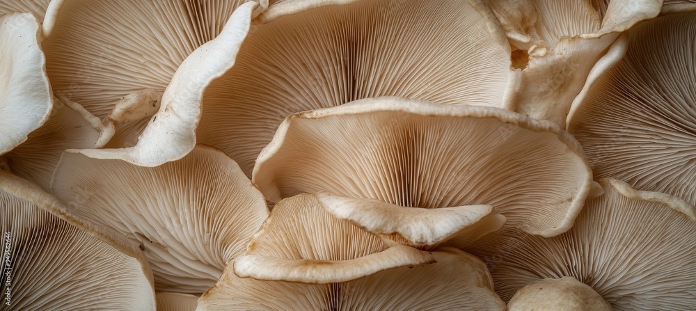 Close-Up of Oyster Mushrooms, Detailed Organic Texture with Natural Earthy Tones
Close-Up of Oyster Mushrooms, Detailed Organic Texture with Natural Earthy Tones