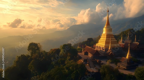 Wat Phra That Doi Suthep: The golden temple of Wat Phra That Doi Suthep overlooking Chiang Mai from its mountain perch.
