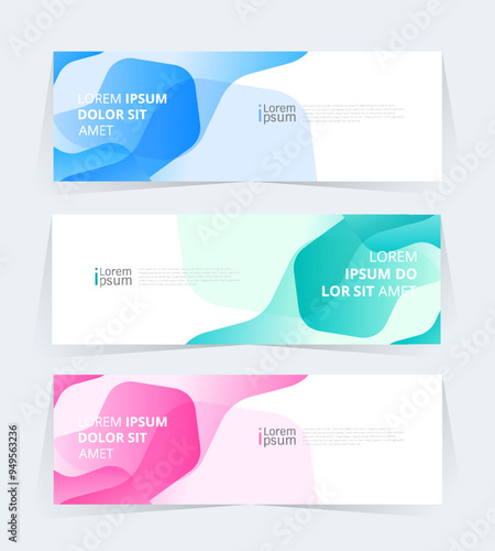Geometric banner design with Vector presentation template.