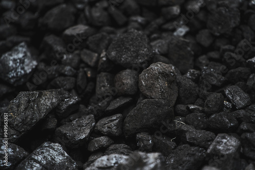 Obraz na płótnie Closeup of Black Coal Rocks w salonie