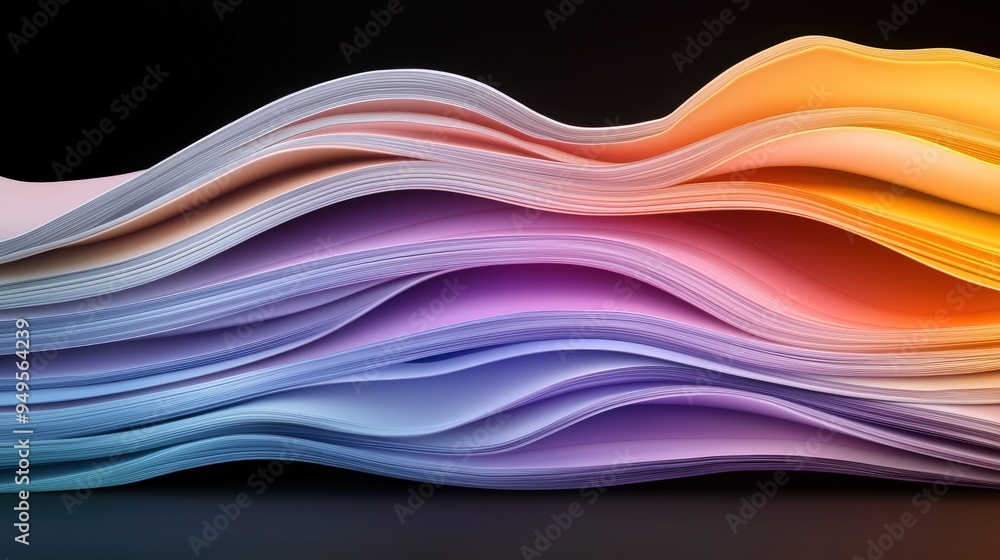 A stack of fuel receipts with a colorful background and a clean, minimal design focusing on elegant digital art A stack of fuel receipts with a colorful background and a clean, minimal design focusing on elegant digital art