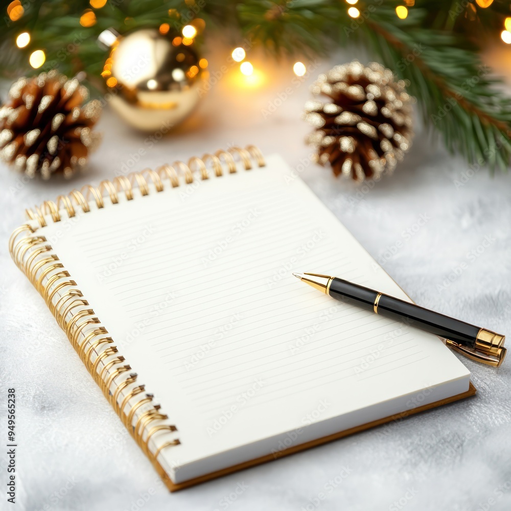A New Year's resolution list being written on a notepad, with reflections on the past year