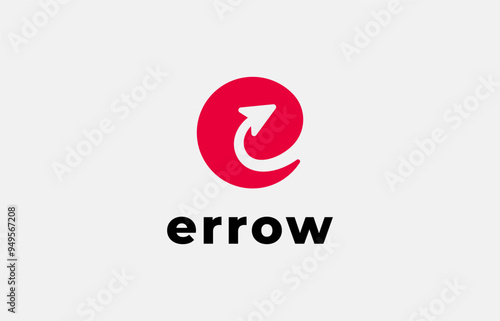 Logo Arrow and Letter E, Template creative design fintech, technology, arrow, growth and increase symbols icon. Editable file