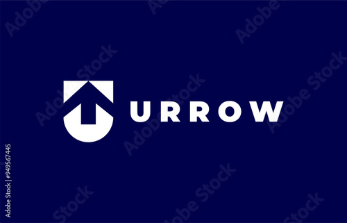 Logo Arrow and Letter U, Template creative design fintech, technology, arrow, growth and increase symbols icon. Editable file