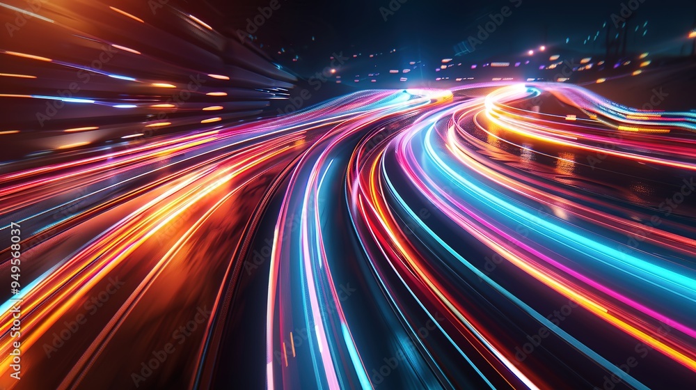 Fototapeta premium Light trail wallpaper