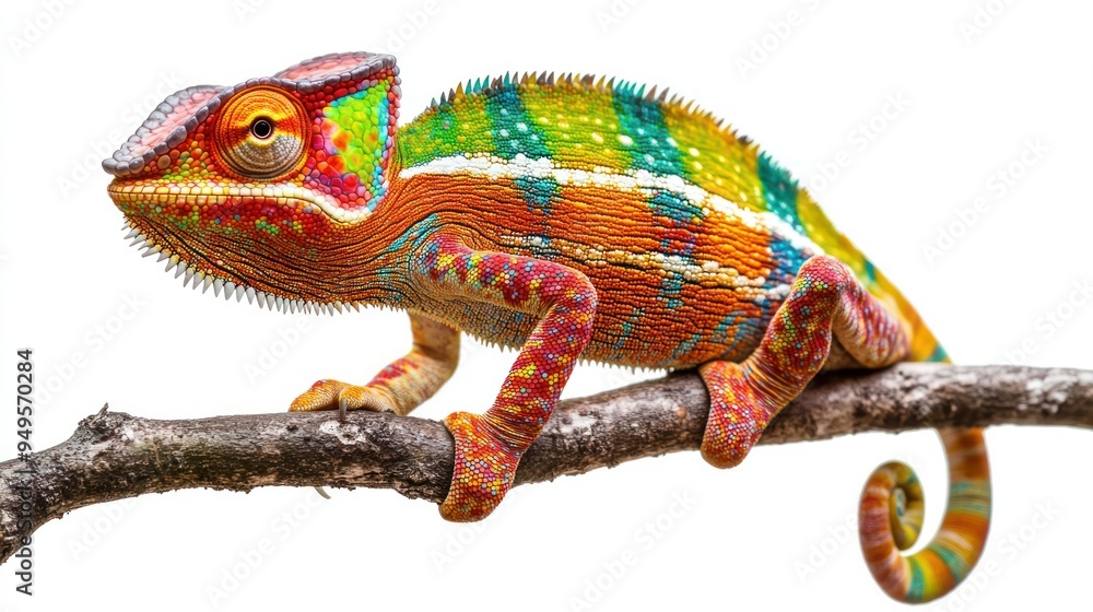 Vibrant Chameleon on a Branch Vibrant Chameleon on a Branch