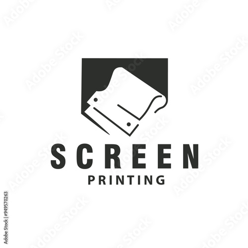 screen printing squeegee logo vector graphic template
