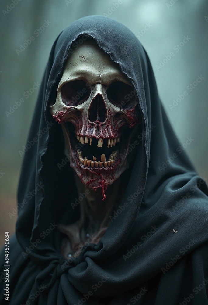 Portrait of an undead knight, with rotting flesh covering the skull, empty eye sockets Portrait of an undead knight, with rotting flesh covering the skull, empty eye sockets