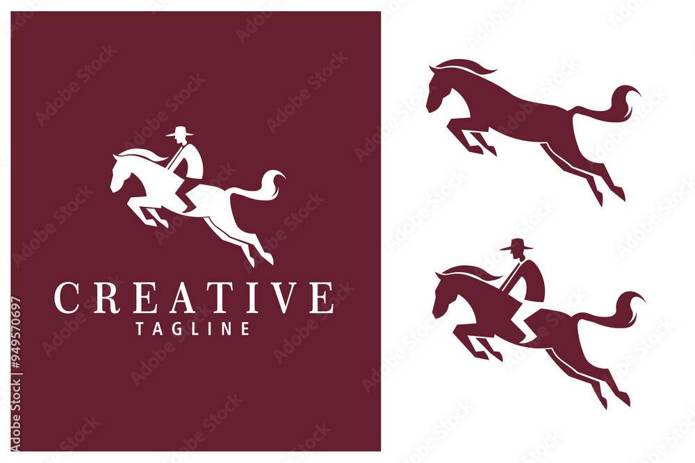 silhouette horse jumping equestrian sport logo vector graphic template silhouette horse jumping equestrian sport logo vector graphic template