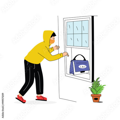 Get this creatively crafted thief illustration