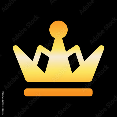 golden yellow crown symbol.eps