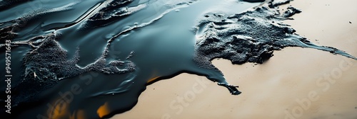 A vivid oil spill creeping over a clean surface, symbolizing how corruption taints everything it touches photo