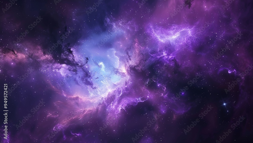 Obraz premium A Cosmic Nebula in a Dark, Starry Sky