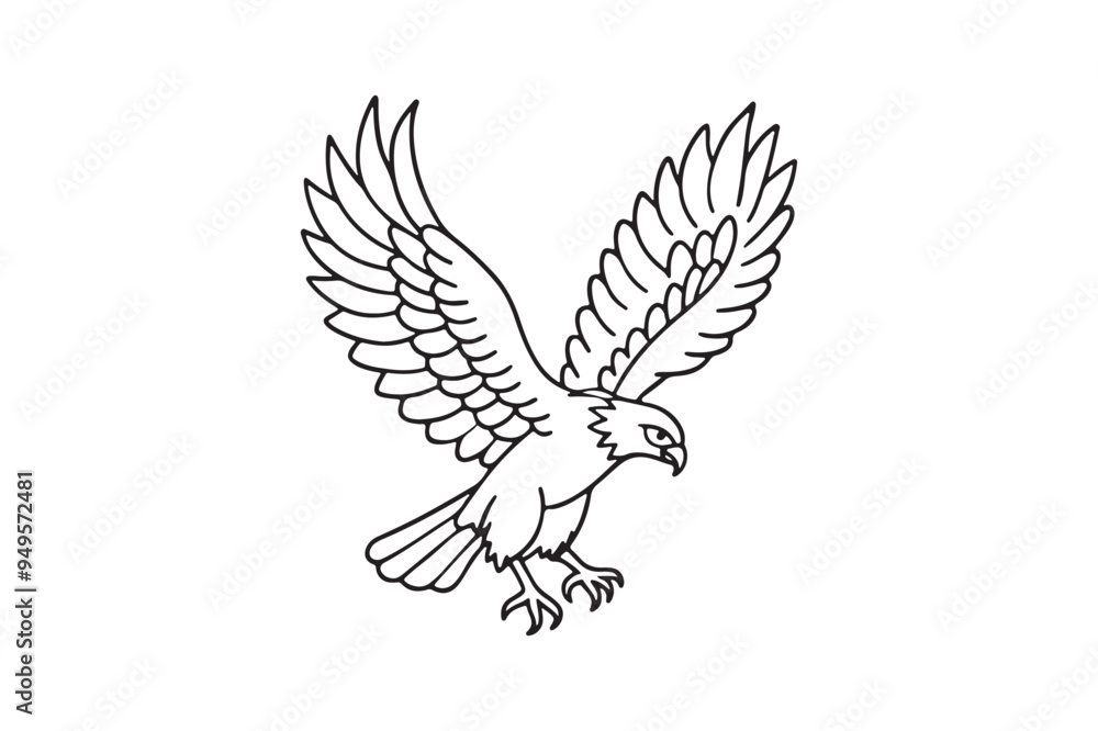 Obraz premium Hawk silhouette vector illustration