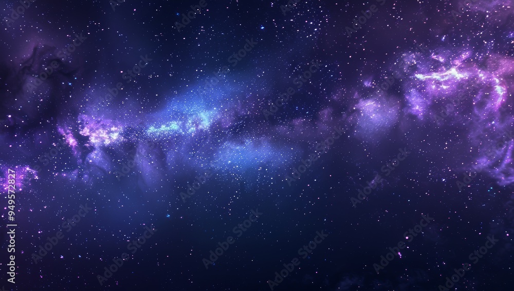 Fototapeta premium A Starry Night Sky with a Nebula in the Distance