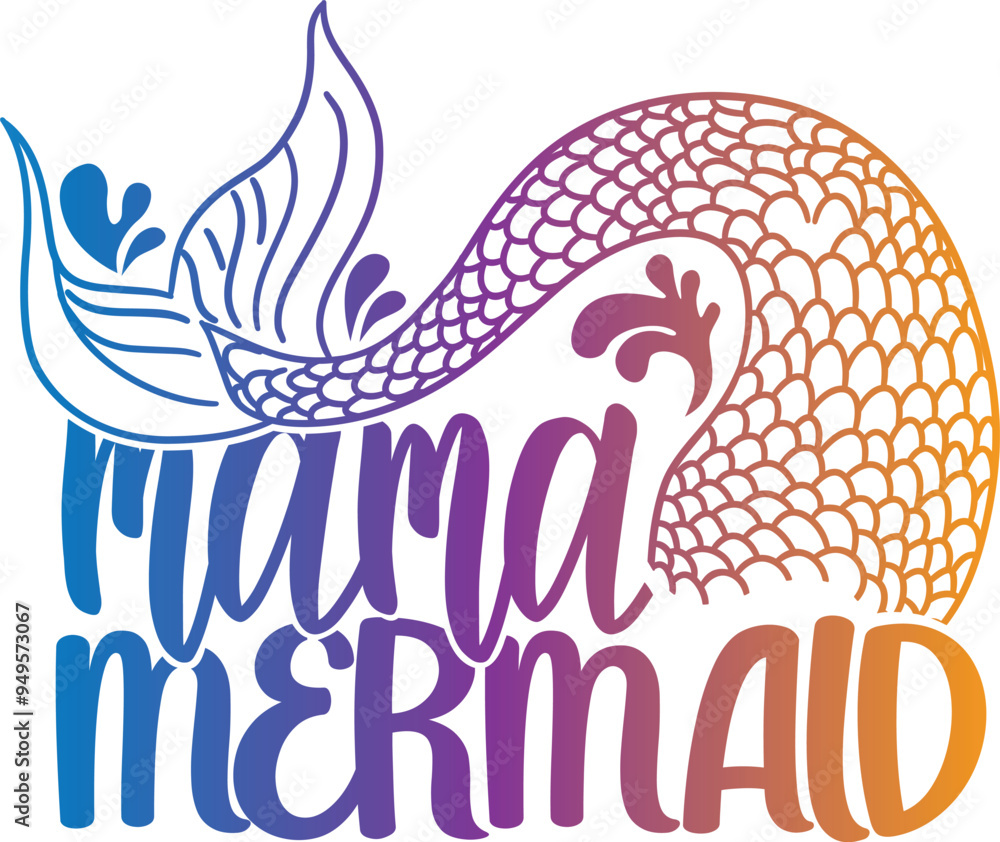 Mama Mermaid - Mermaid Illustration Mama Mermaid - Mermaid Illustration