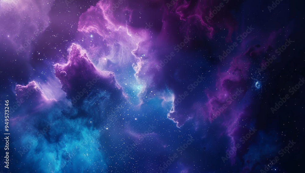 Cosmic Nebula with Scattered Stars Cosmic Nebula with Scattered Stars