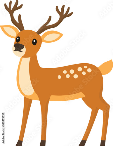 Cute Cartoon Deer Illustration