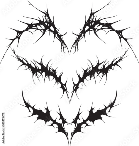 Hand drawn tribal tattoo border element