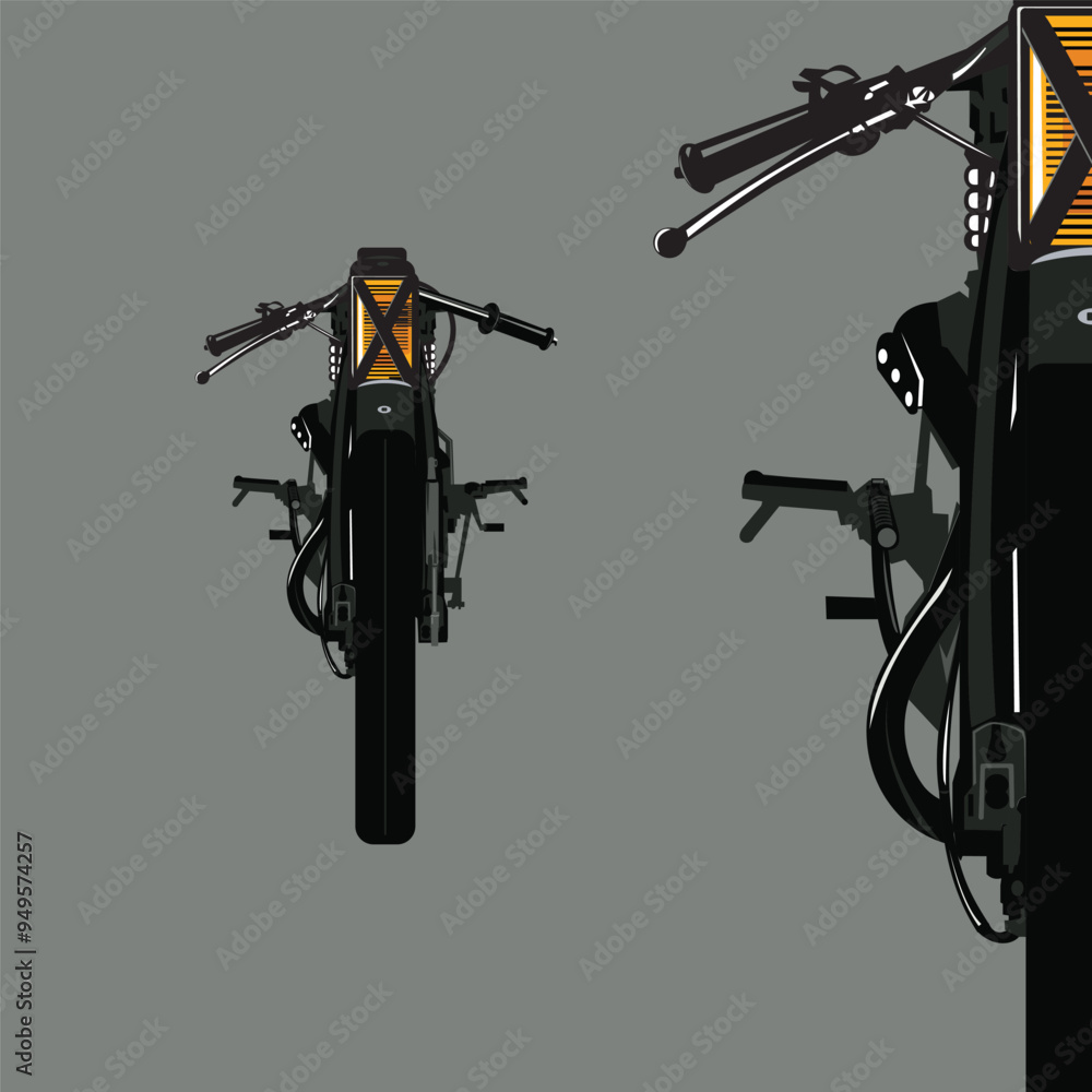 Fototapeta premium motorcycle custom garage logo ready eps 10 format