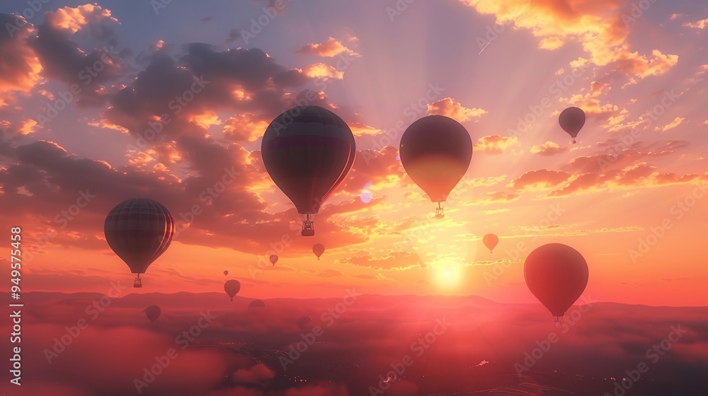 Obraz premium Hot air balloon wallpaper