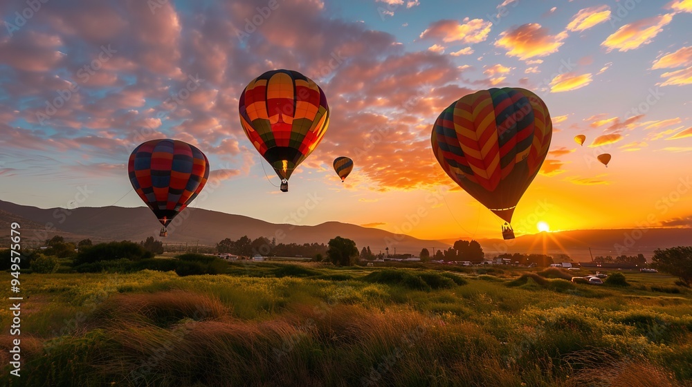 Obraz premium Hot air balloon wallpaper
