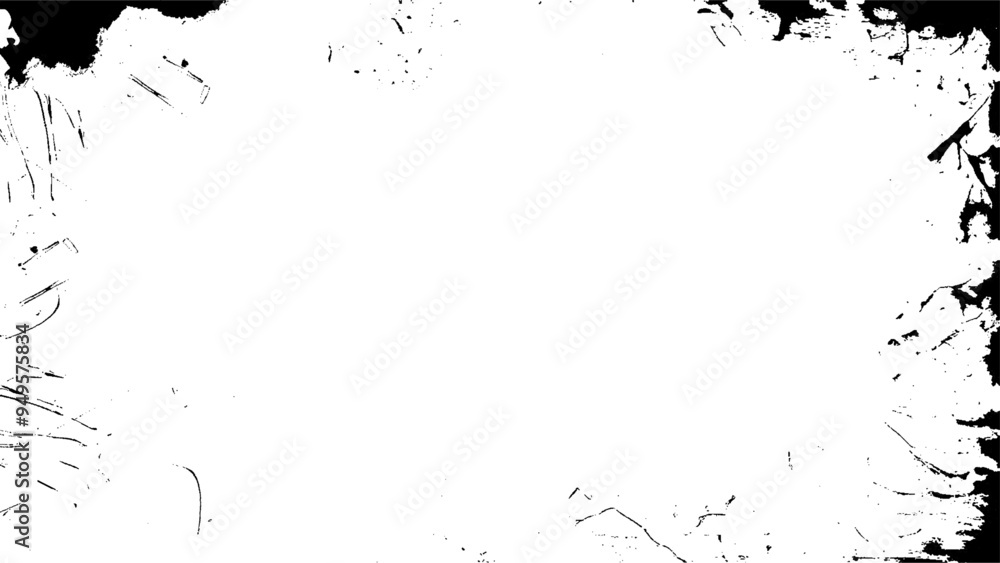 Grunge frame. Grunge border background. Decorative black & white photo edge overlay with copy space. Abstract vector template Grunge frame. Grunge border background. Decorative black & white photo edge overlay with copy space. Abstract vector template
