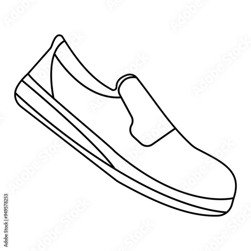 Sneakers Shoes Line Art Illustration