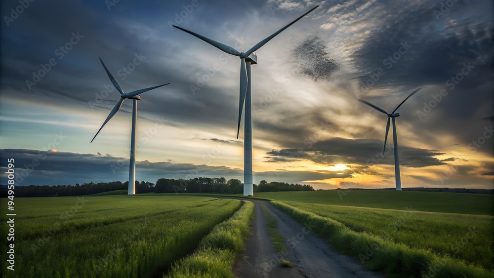 wind turbines in the field wind turbines in the field