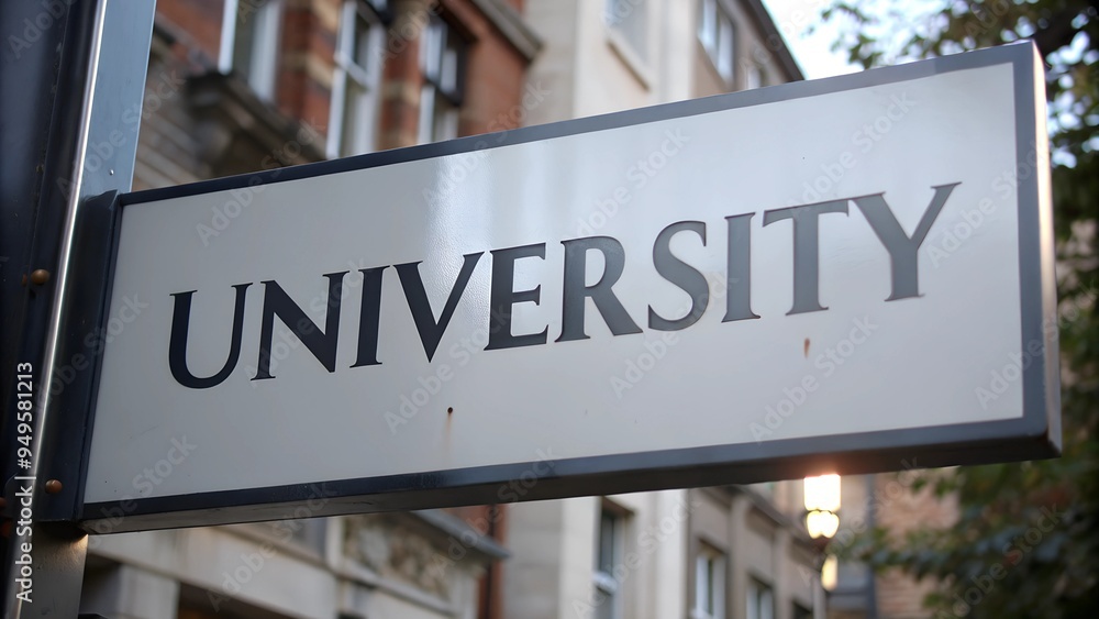 Obraz premium sign text university close up