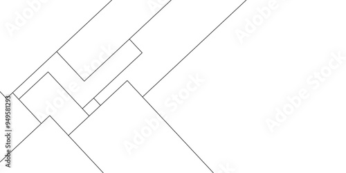 Abstract industrial Design random lines black on white background.Geometric seamless minimalist pattern with straight lines design.luxury black geometric random chaotic lines.squares and triangle line