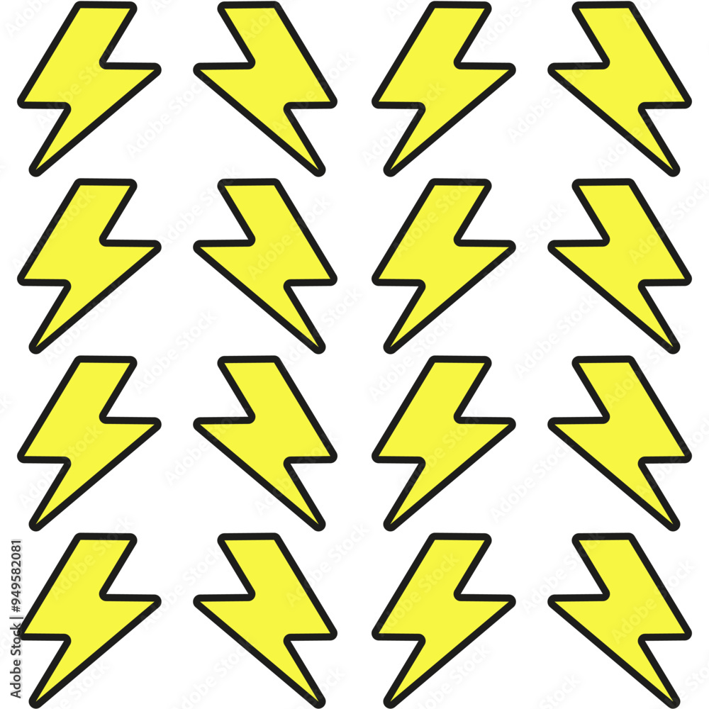  thunder cute seamless pattern,lighting vector