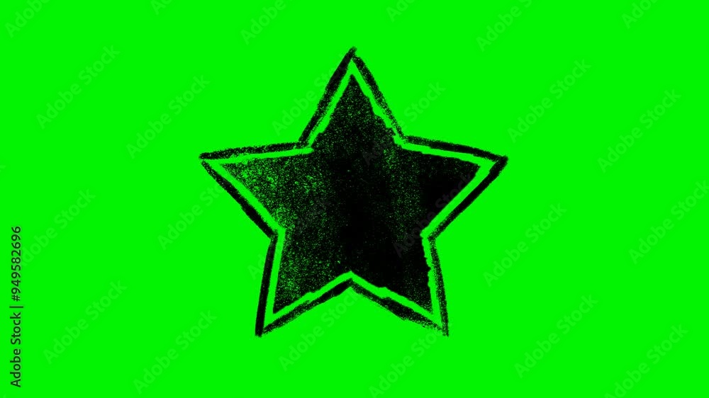 Hand Drawn Stars animation featuring a stylish black star symbol shape filled with outlines and textured Hand Drawn Stars animation featuring a stylish black star symbol shape filled with outlines and textured