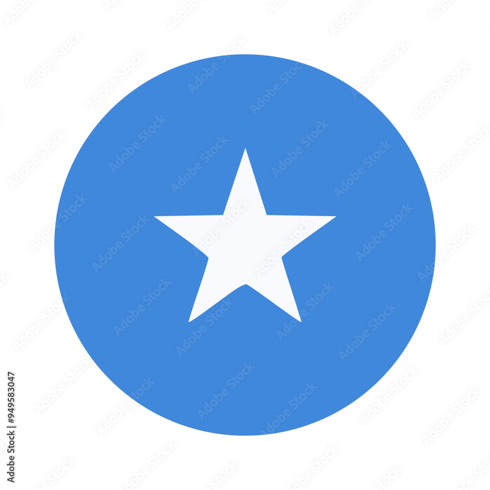 The flag of Somalia. Flag icon. Standard color. Round flag. Computer illustration. Digital illustration. Vector illustration. The flag of Somalia. Flag icon. Standard color. Round flag. Computer illustration. Digital illustration. Vector illustration.