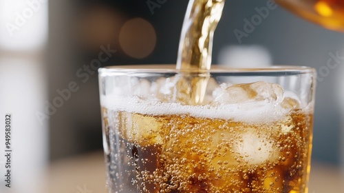 Wallpaper Mural Close-up of soda being poured into a clear glass Torontodigital.ca