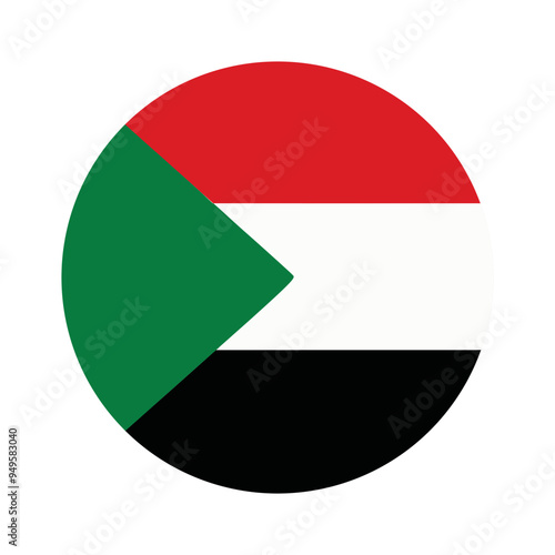 Free Download The flag of Sudan. Flag icon. Standard color. Round flag. Computer illustration. Digital illustration. Vector illustration. - GFXLoad