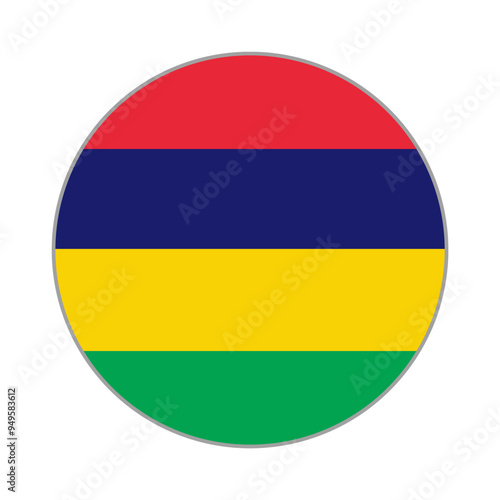 Free Download The flag of Mauritius. Flag icon. Standard color. Round flag. Computer illustration. Digital illustration. Vector illustration. - GFXLoad