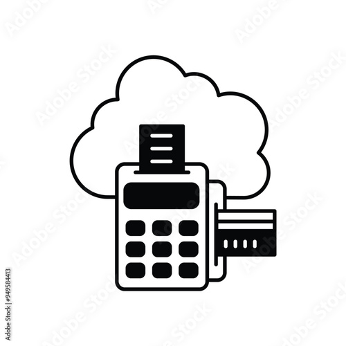 edc glyph icon with white background vector stock illustration