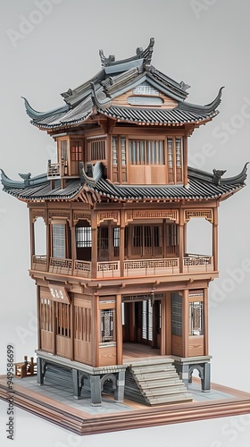 Chinese ancient architecture model poster background