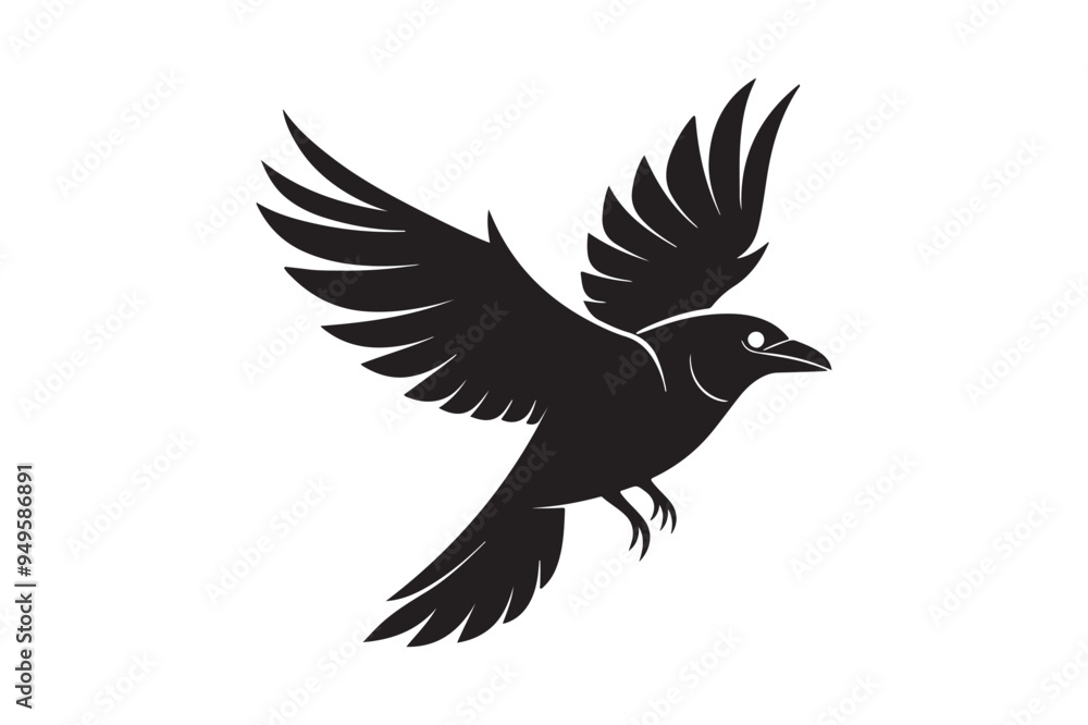Crow silhouette vector illustration Crow silhouette vector illustration