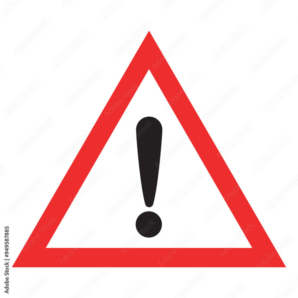 Caution sign within a red triangle, Traffic signs vector design Caution sign within a red triangle, Traffic signs vector design