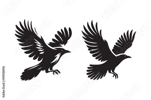 Crow silhouette vector illustration